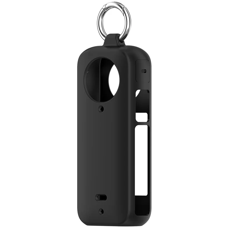 For Insta360 X4 Soft Silicone Case Action Camera Dustproof Protective Cover with Ring - Black