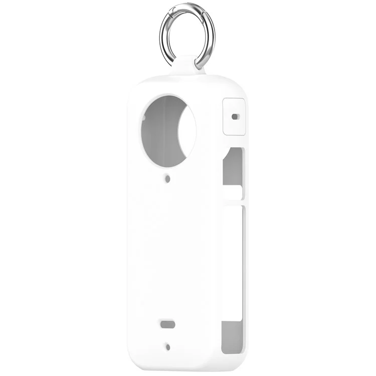 For Insta360 X4 Soft Silicone Case Action Camera Dustproof Protective Cover with Ring - White
