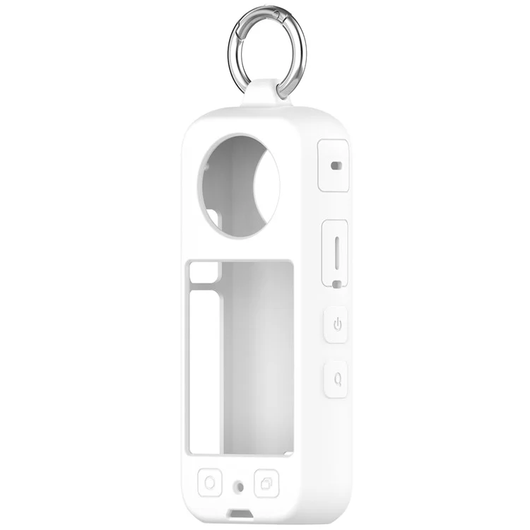 For Insta360 X4 Soft Silicone Case Action Camera Dustproof Protective Cover with Ring - White