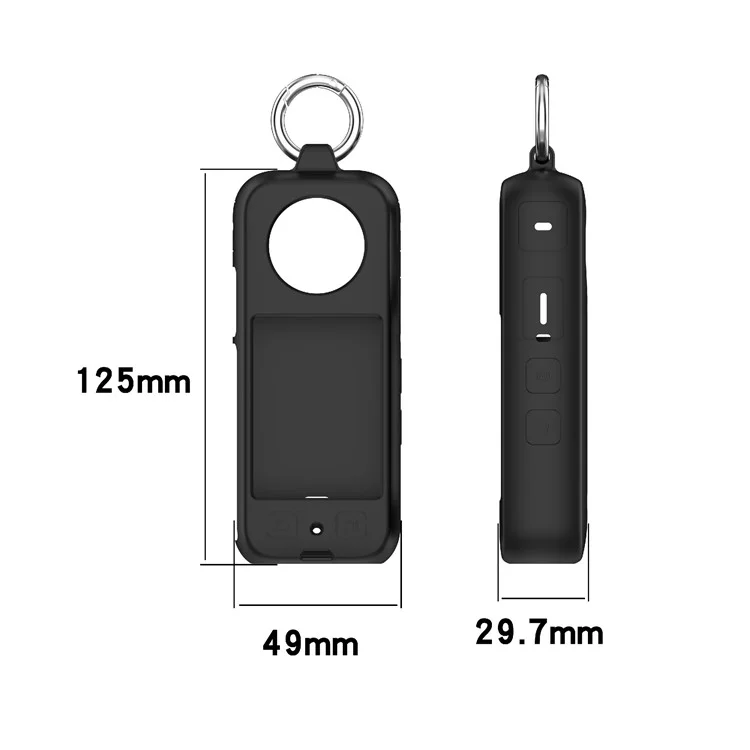 For Insta360 X4 Soft Silicone Case Action Camera Dustproof Protective Cover with Ring - White