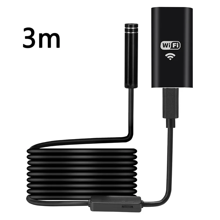 YPC100 3m Hard Wire WiFi Borescope 8mm Kameraobjektiv Cell Phone Inspection Endoskop