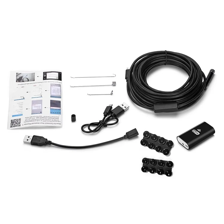 YPC100 5m Flexible Wire WiFi Borescope 8mm Camera Lens Cell Phone Inspection Endoscope