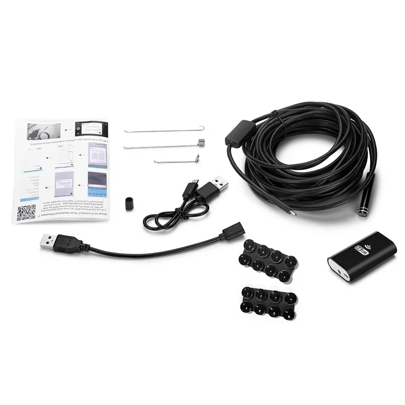 YPC100 3m Flexible Wire WiFi Borescope 8mm Camera Lens Cell Phone Inspection Endoscope