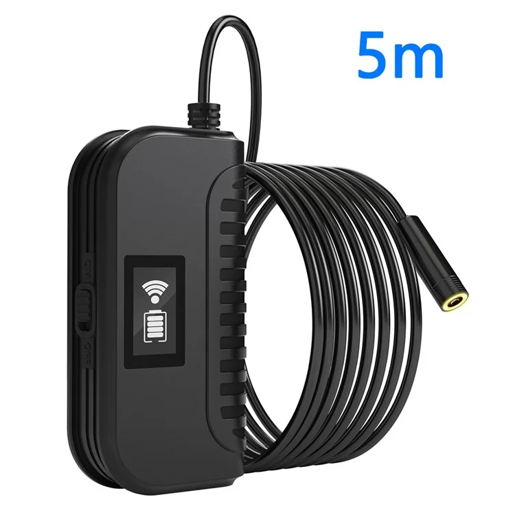 109A 5m Hard Wire WiFi Endoscope Night Vision Camera Lens Industrial Borescope for Android / Ios Phone