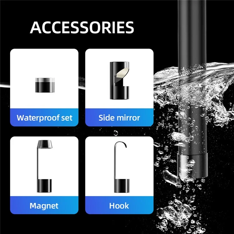 109A 5m Hard Wire WiFi Endoscope Night Vision Camera Lens Industrial Borescope for Android / Ios Phone