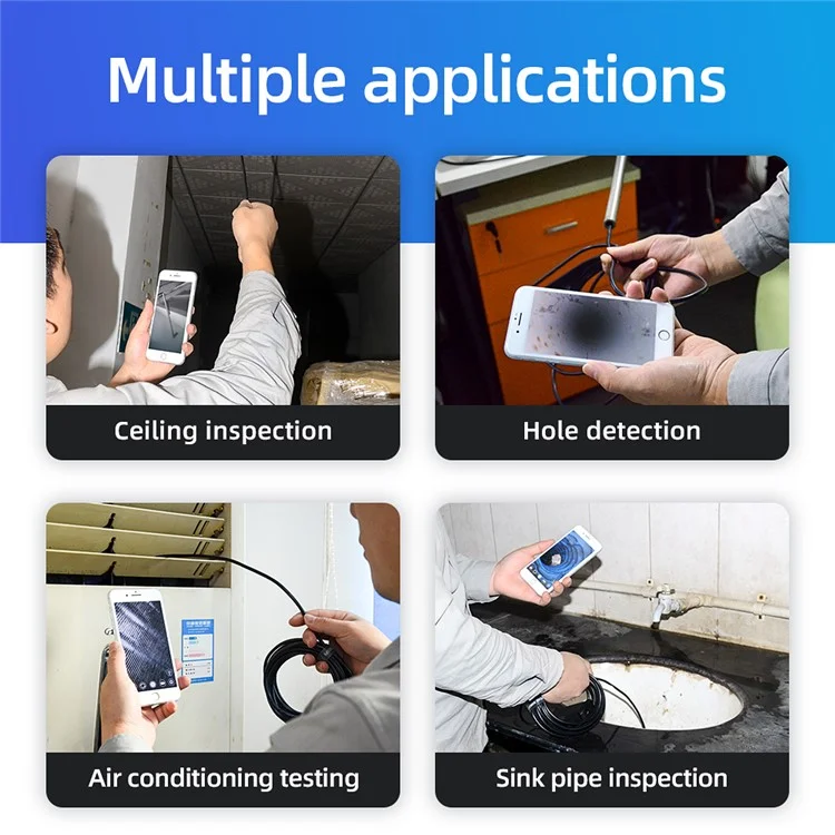 109A 3.5m Hard Wire WiFi Endoscope Waterproof Night Vision Camera Lens Mobile Phone Borescope