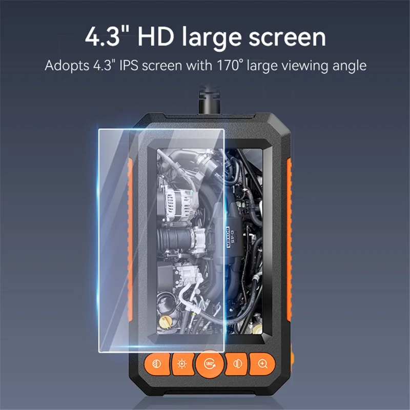 C43 3m Wire 8mm Single Lens Inspection Borescope 1080P Camera Endoscope with 4.3 inch Screen