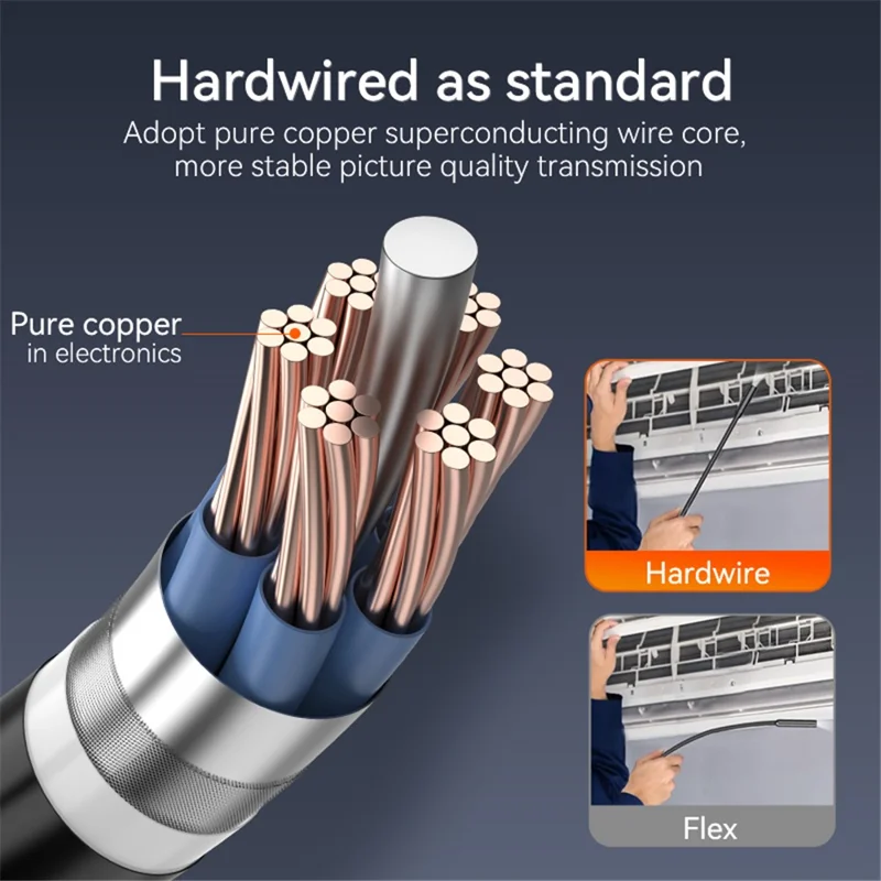 C43 3m Wire 8mm Single Lens Inspection Borescope 1080P Camera Endoscope with 4.3 inch Screen