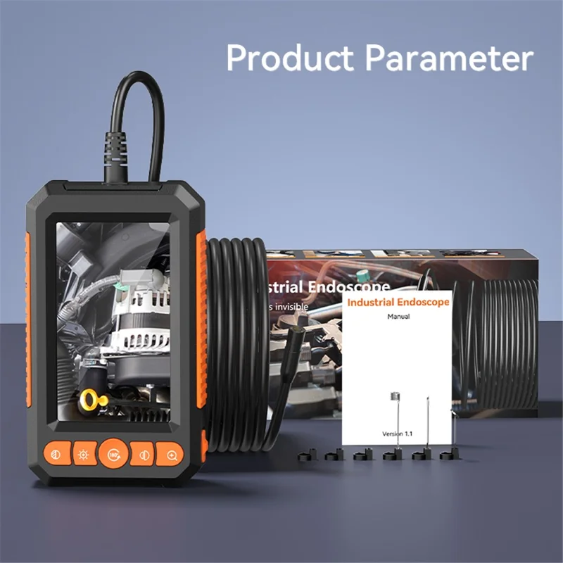 C43 3m Wire 8mm Single Lens Inspection Borescope 1080P Camera Endoscope with 4.3 inch Screen