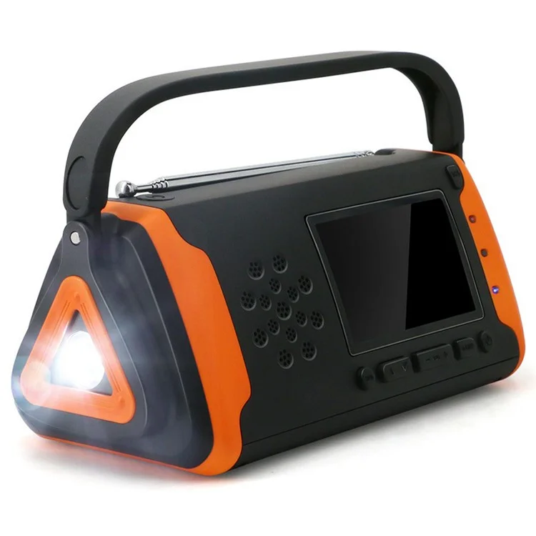Radio AM / FM con manivela solar de emergencia, linterna LED y banco de energía de 4000 mAh (versión UE)