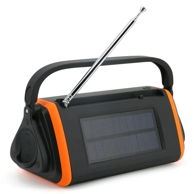 Radio AM / FM con manivela solar de emergencia, linterna LED y banco de energía de 4000 mAh (versión UE)