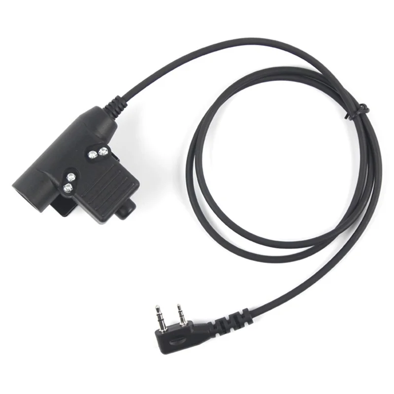Ham Radio Walkie Talkie U94 PTT Headset Adapter for Baofeng Kenwood HYT TYT - Black