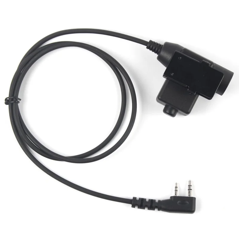 Ham Radio Walkie Talkie U94 PTT Headset Adapter for Baofeng Kenwood HYT TYT - Black