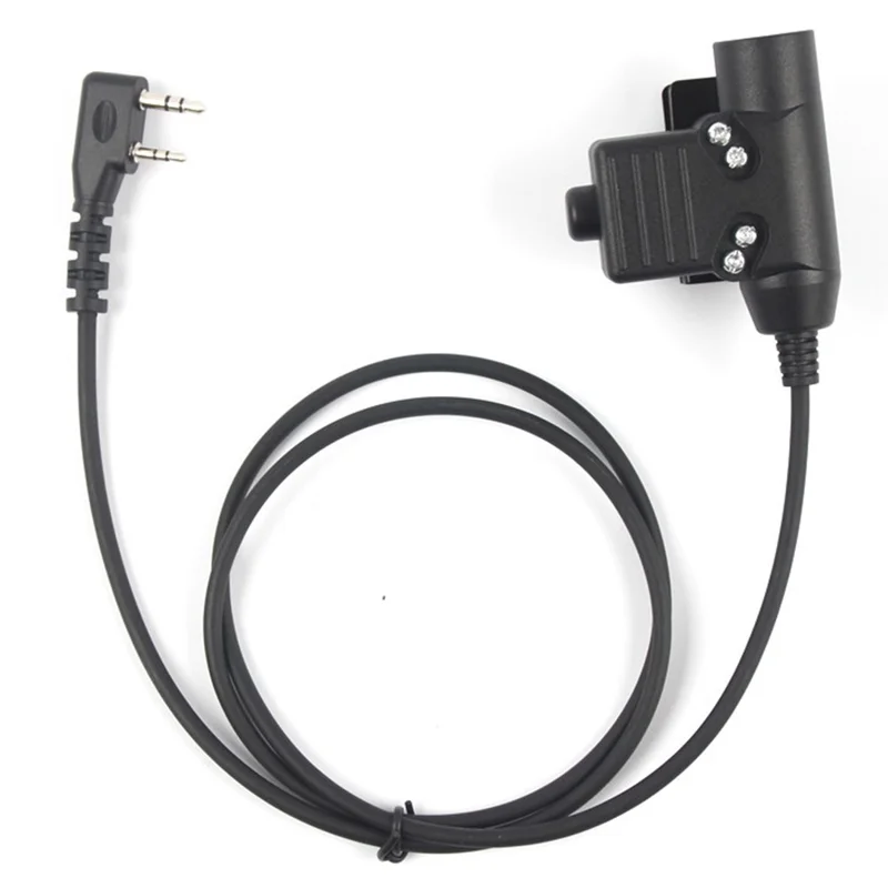 Ham Radio Walkie Talkie U94 PTT Headset Adapter for Baofeng Kenwood HYT TYT - Black