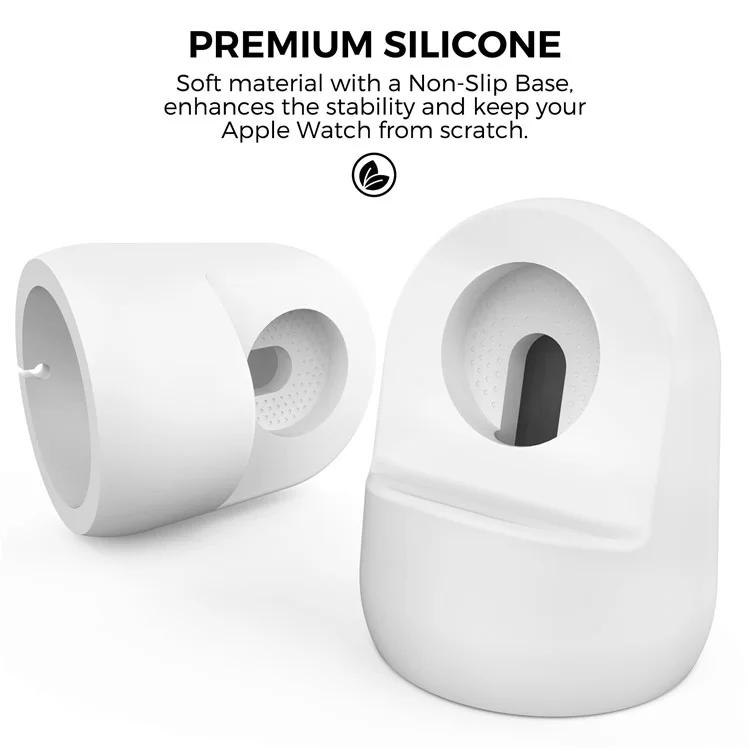 AHASTYLE PT195 For Apple Watch Ultra / Ultra 2 49mm Silicone Watch Charger Stand Desktop Holder - White