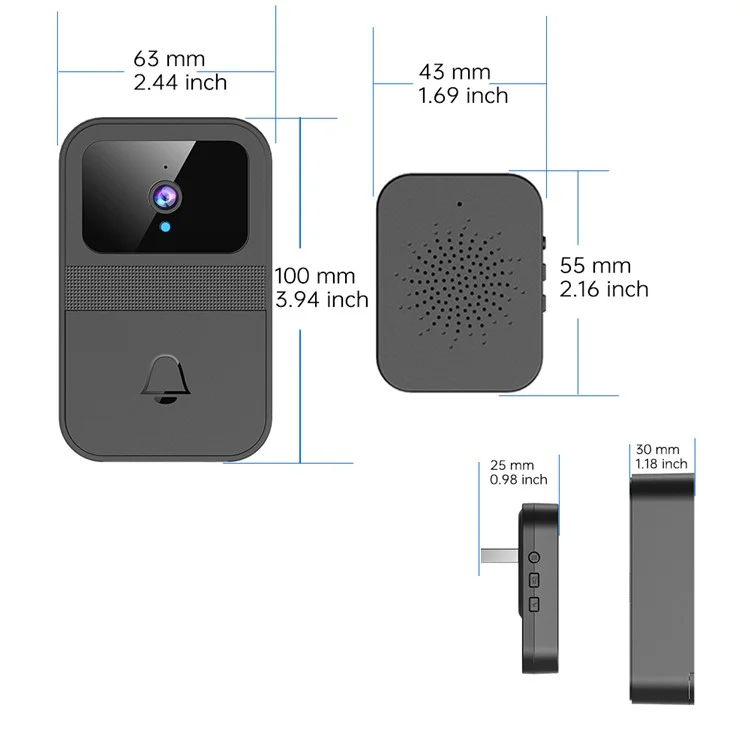D9 Wireless WiFi Doorbell Phone APP Monitoring Video Call Night Vision Smart Door Bell