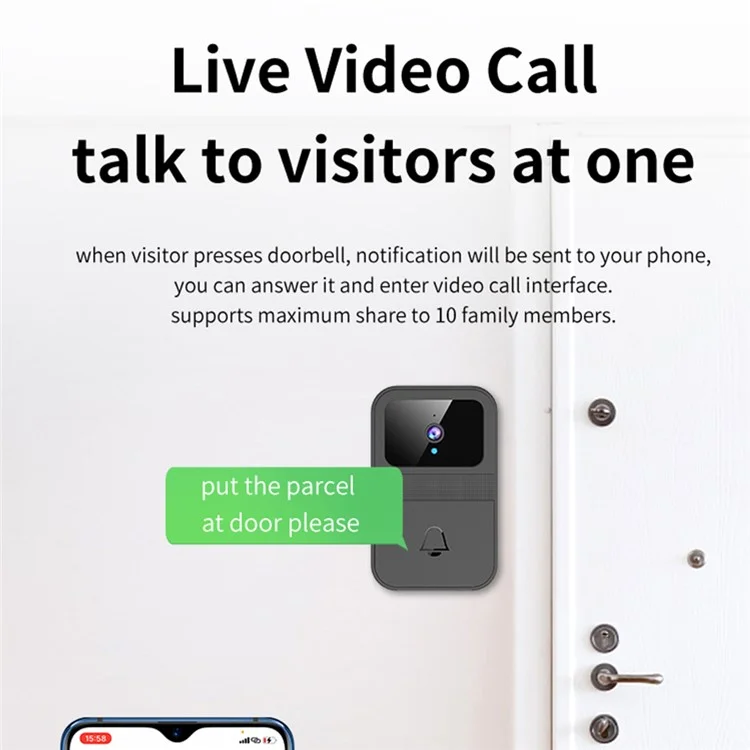 D9 Wireless WiFi Doorbell Phone APP Monitoring Video Call Night Vision Smart Door Bell