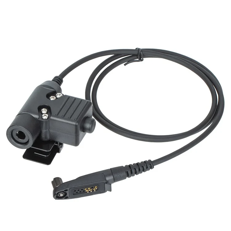 Ham Radio 7.1mm Speaker Microphone with U94 PTT Headset Adapter for Motorola GP328Plus
