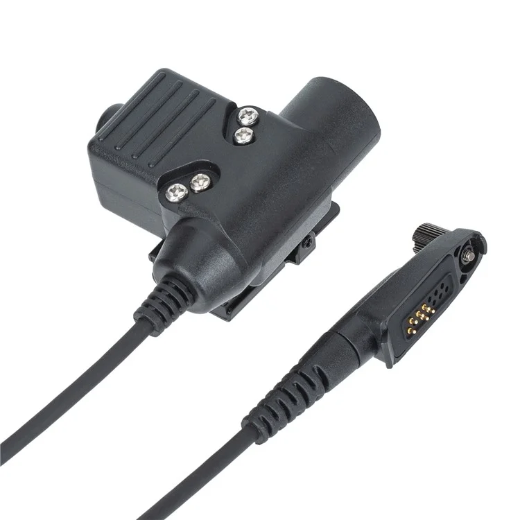 Ham Radio 7.1mm Speaker Microphone with U94 PTT Headset Adapter for Motorola GP328Plus