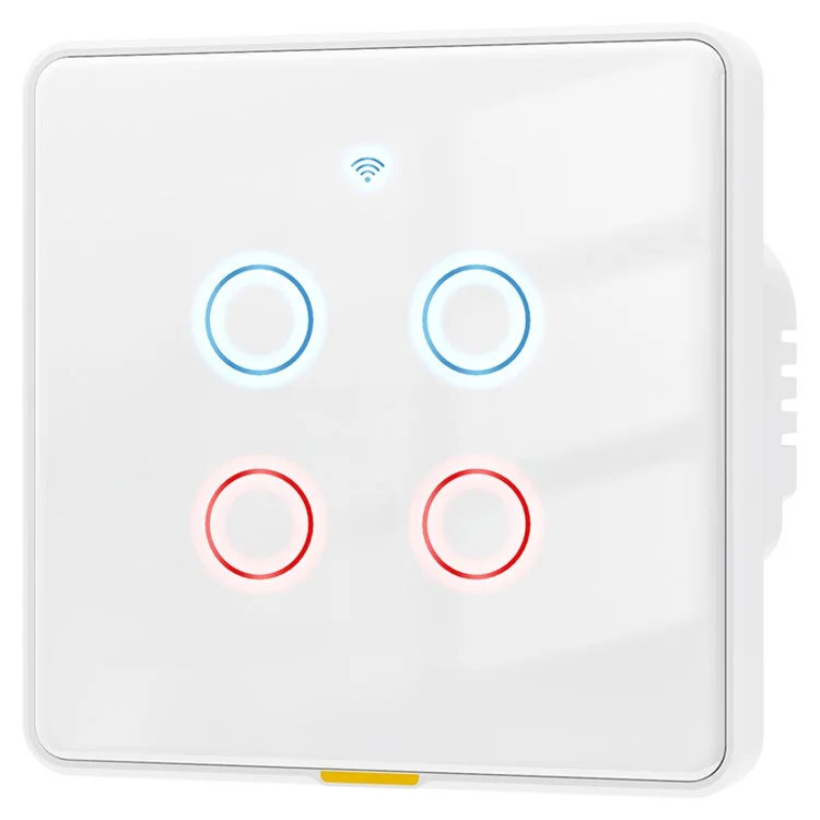 MG-KG110 4-fach WLAN+433 MHz Dual-Modus Touch Smart Switch Tuya APP Sprachsteuerung Wandlichtschalter, EU-Stecker / Weiß