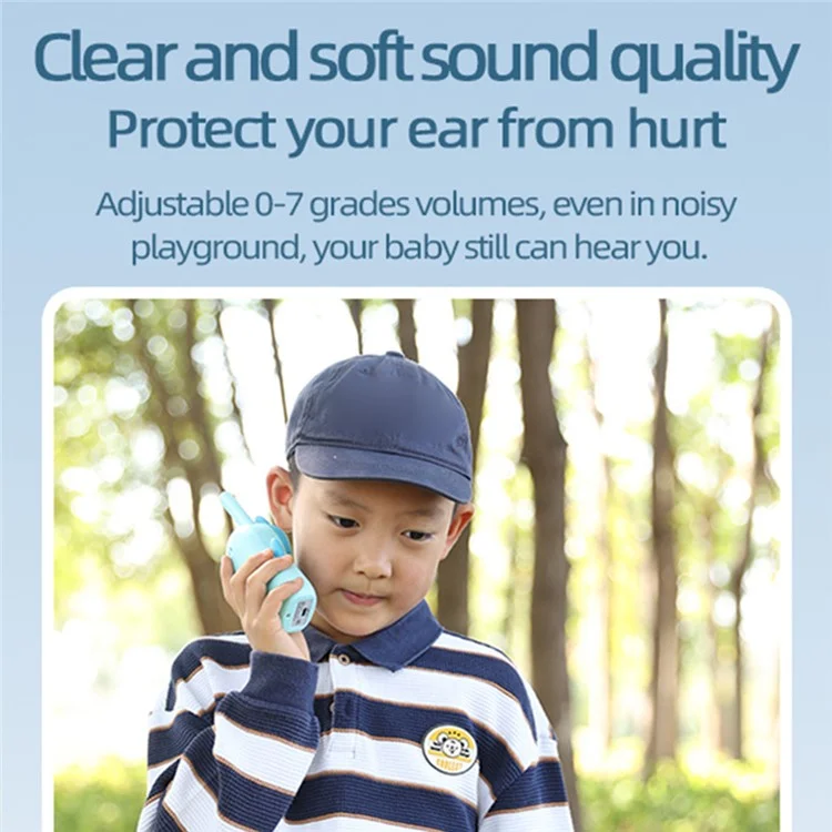 D25 Children Walkie Talkies 1.5-inch Color Screen 3km Range Kids Handheld Radio Interphone - Blue