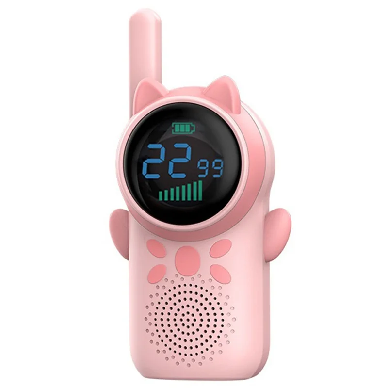 D25 Children Walkie Talkies 1.5-inch Color Screen 3km Range Kids Handheld Radio Interphone - Pink