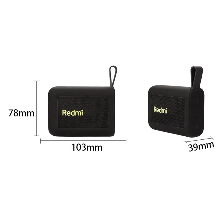 For Xiaomi Redmi Portable Bluetooth-compatible Speaker Silicone Protective Case Anti-Scratch Cover with Strap - Black