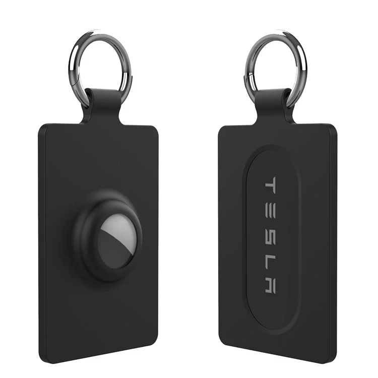 Tesla Car Key Card Storage Case, Card Holder Sleeve, Smart Tracking Cover for AirTag - Black