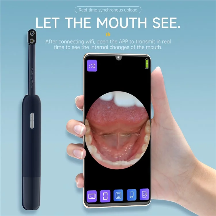 Endoscope dentaire sans fil Z70 5MP, microscope oral avec éclairage LED - Bleu