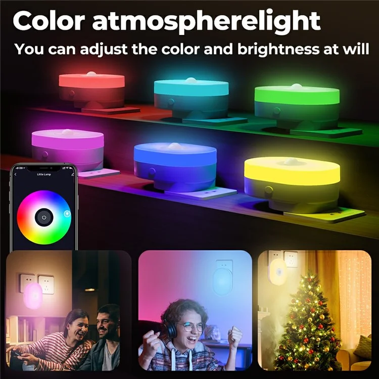 Luz Noturna WiFi Tuya App Control de Voz Inteligente para Residência Detecção de Corpo Humano Infravermelho - Plug EUA