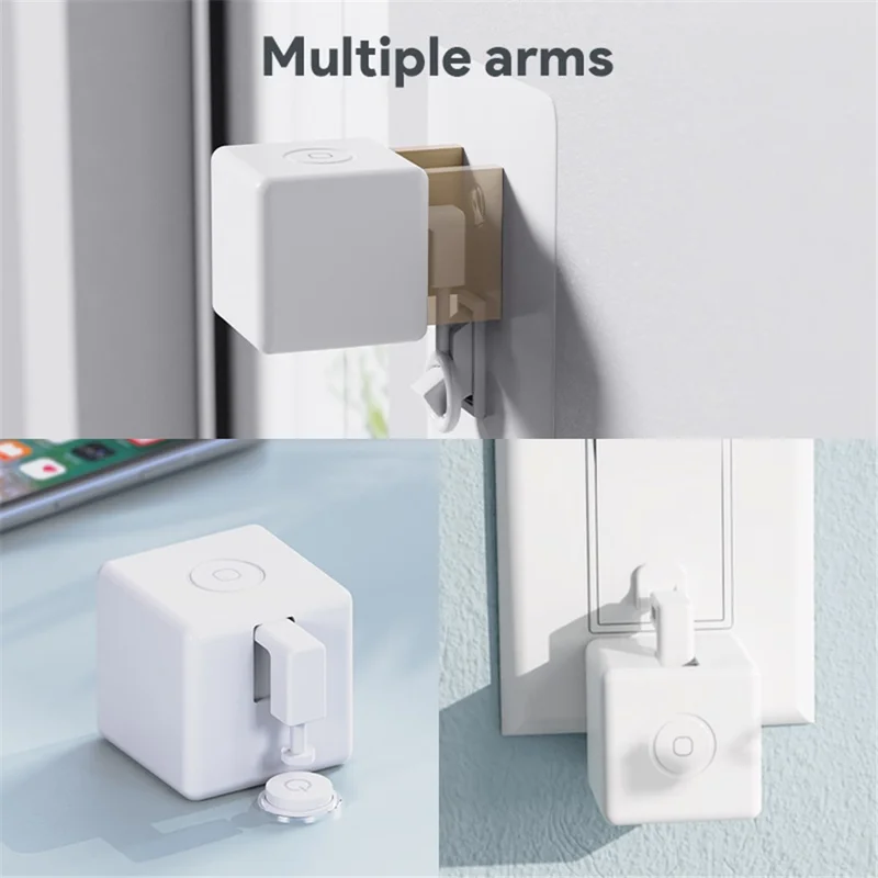 ADFBZ301 Tuya Zigbee Fingerbot Plus Voice Control Timer Pusher Arm Smart Touch Switch Button - White