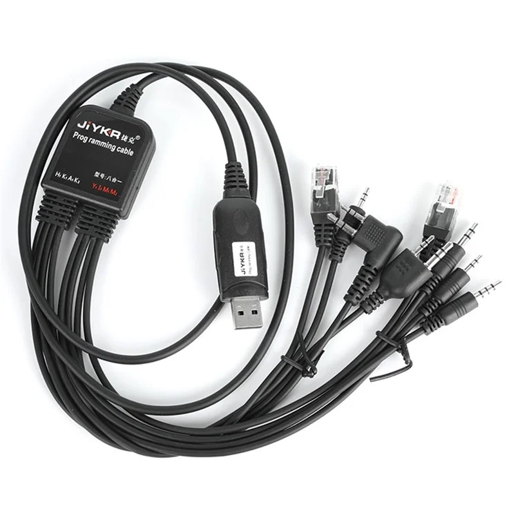 Cable de programación USB JIYKR Walkie Talkie 8 en 1 para radios Kenwood / Baofeng / Motorola / Yaesu / Icom DIY Accessories