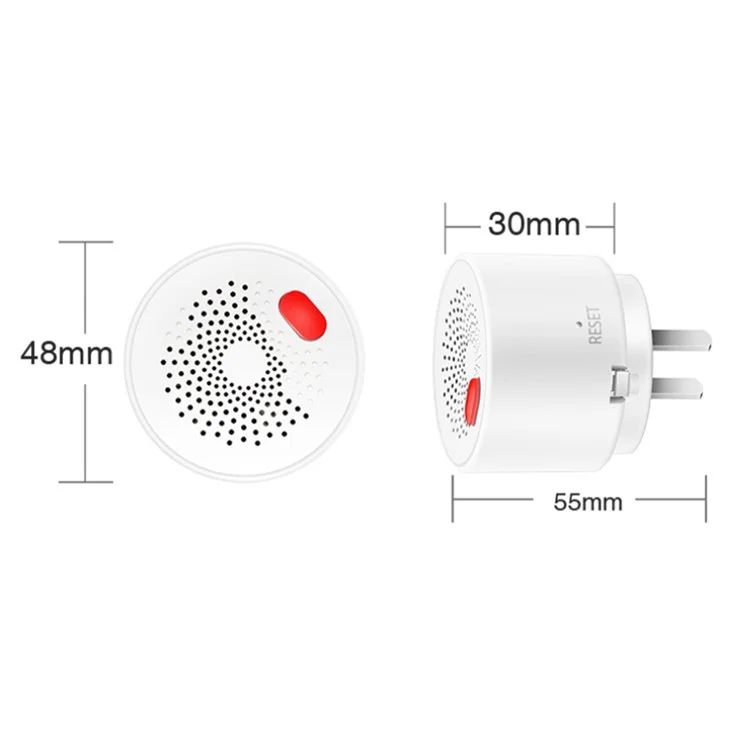 WiFi Gas Leak Sensor Tuya Natural Gas Alarm Plug In Explosive Gas Detector for Home - US Plug