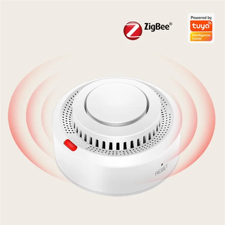 Tuya Zigbee Smoke Detector Real Time Monitoring Smoke Sensor Alarm Works with Alexa / Google Assistant