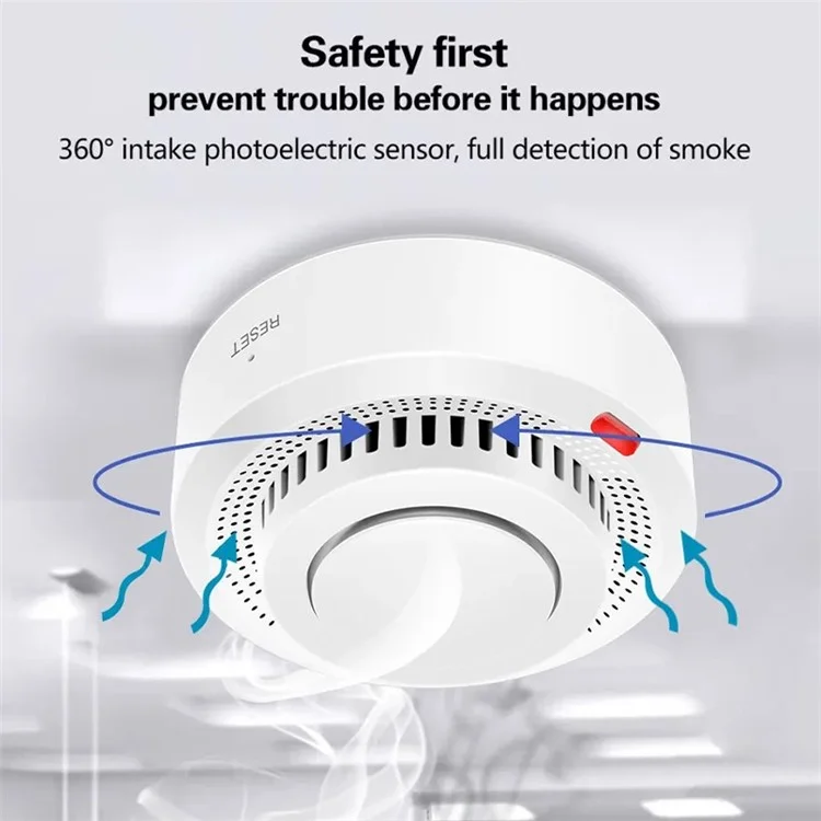 WiFi Smart Smoke Detector Tuya App Controlled Smoke Sensor Alarm Device