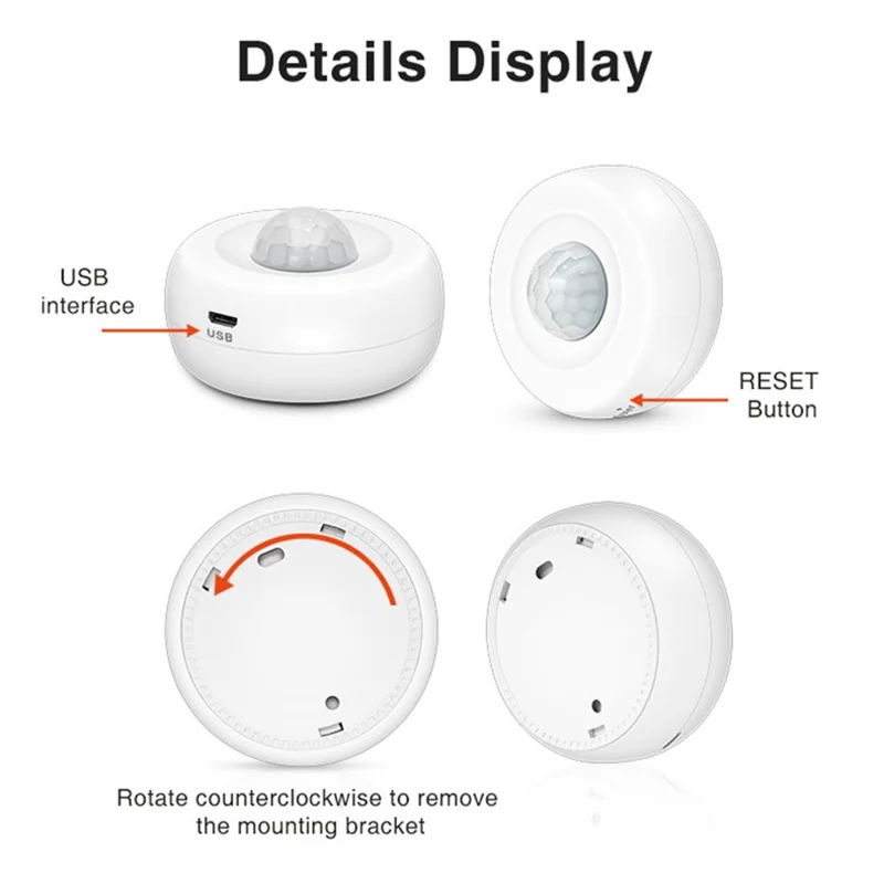 Sensor de Presença Humana Tuya Zigbee 3.0 Detecção de Movimento Sensor PIR
