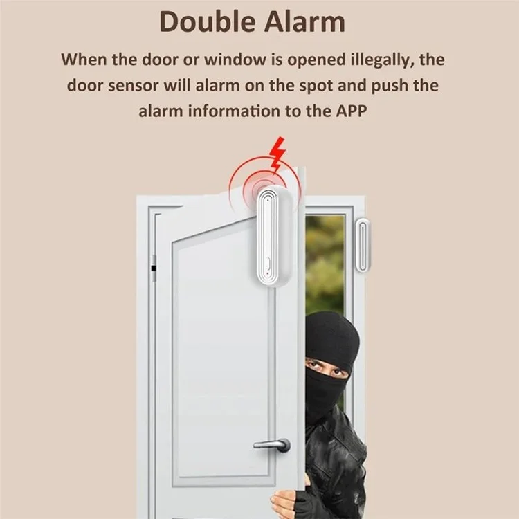 Sensor de alarma de puerta y ventana inteligente con WiFi Tuya