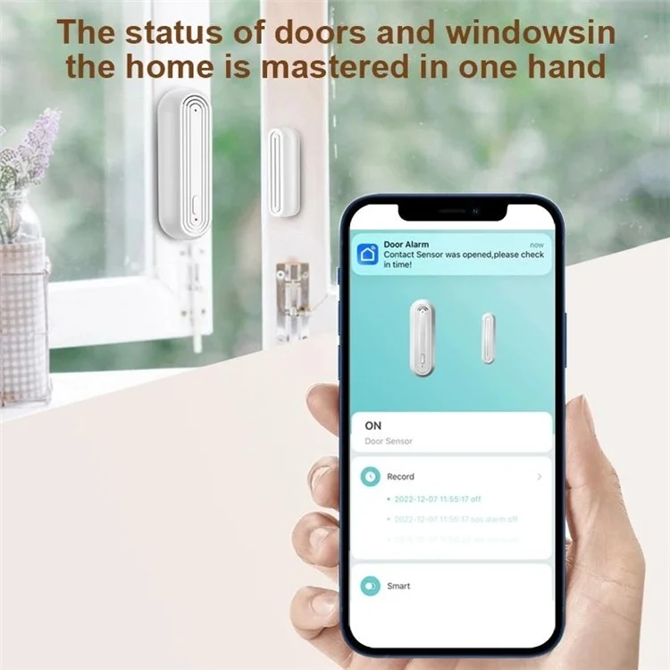 Sensor de alarma de puerta y ventana inteligente con WiFi Tuya