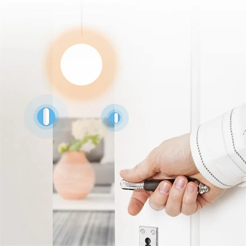 Capteur de contact de porte intelligente WiFi Tuya Détecteur de lumière magnétique de fenêtre de porte