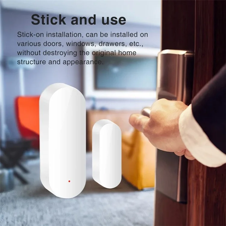 Tuya Smart Zigbee Door Magnetic Sensor Home Security Anti-Theft Alarm Window Door Open Detector