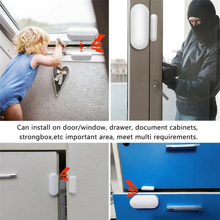 Tuya Smart Zigbee Door Magnetic Sensor Home Security Anti-Theft Alarm Window Door Open Detector