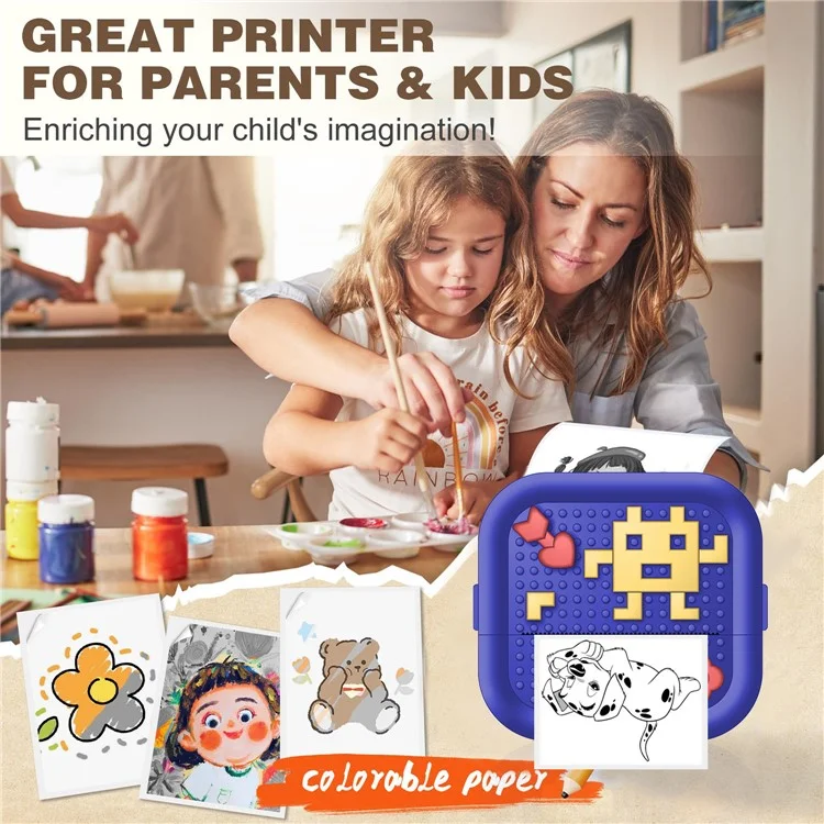 X3 Building Block Design Mini Bluetooth-compatible Thermal Printer Portable Handheld Inkless Printer