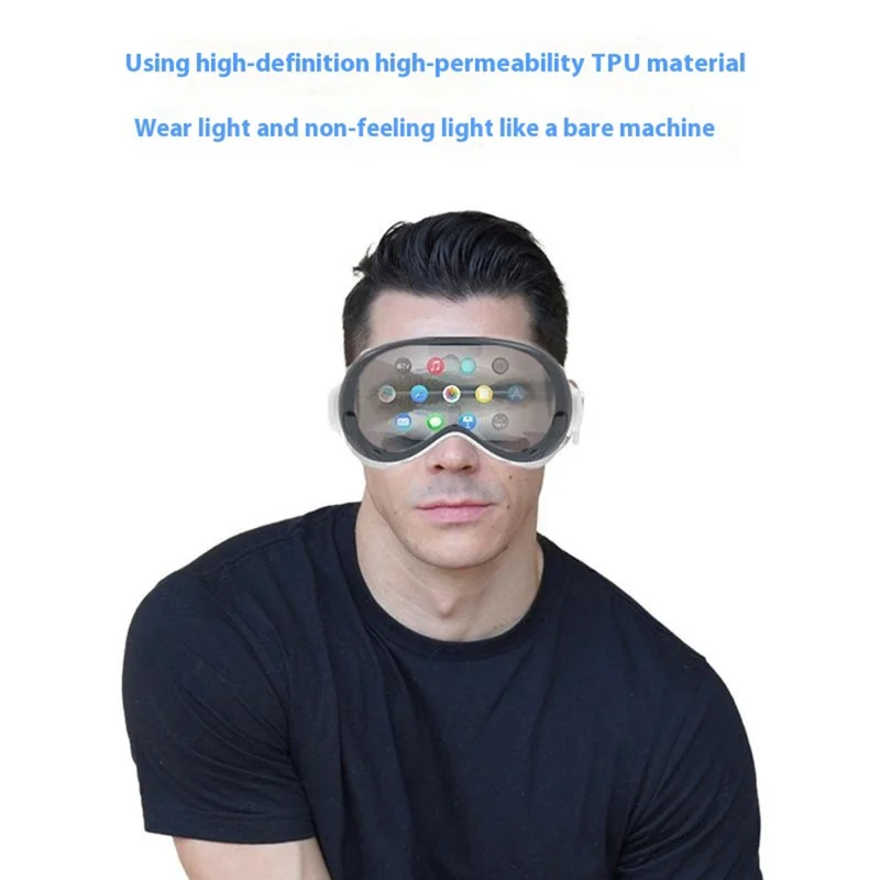 For Apple Vision Pro Case Transparent TPU Anti-scratch VR Protective Cover - Transparent