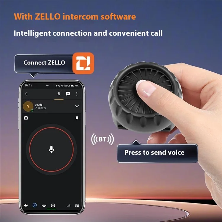 YPC21 per Zello IP67 Waterproof Wireless Bluetooth PTT Button Switch per Ios / Android