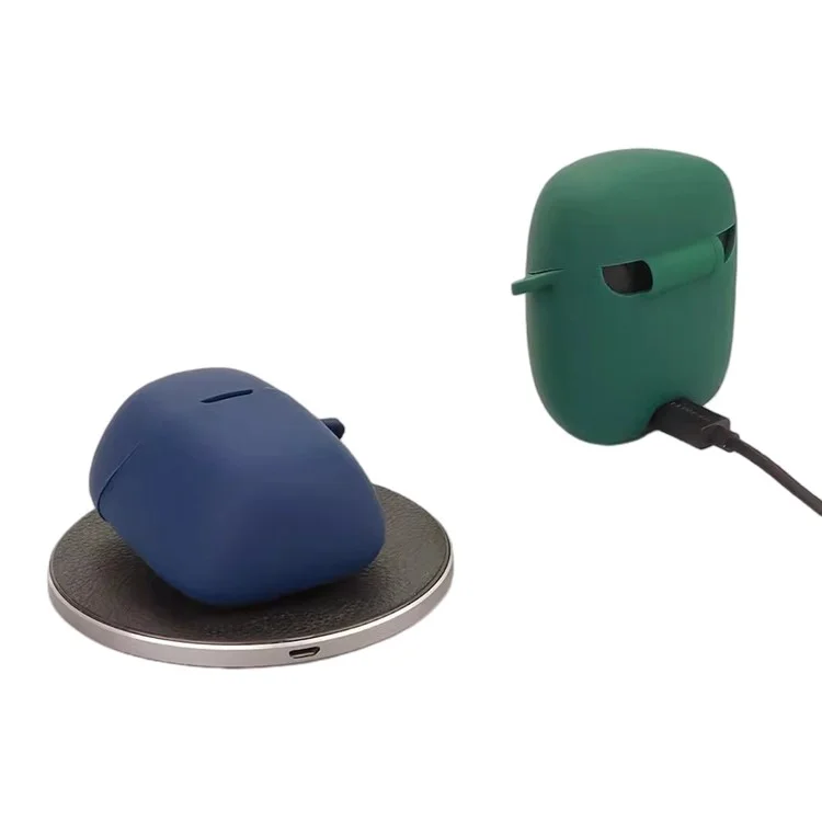 Для JBL Quantum Stream Беспроводного USB-C Силиконовый чехол Bluetooth Наушники Крышка с подвесным зажимом - Blackish Green