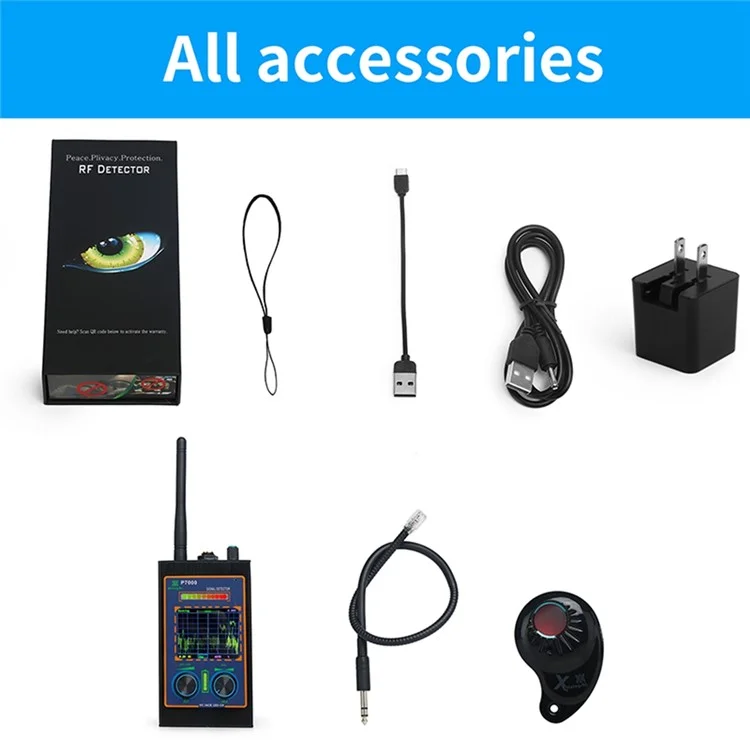 P7000 High Sensitivity Wireless RF Signal Hidden Camera Detector Scan Magnetic GPS Locator