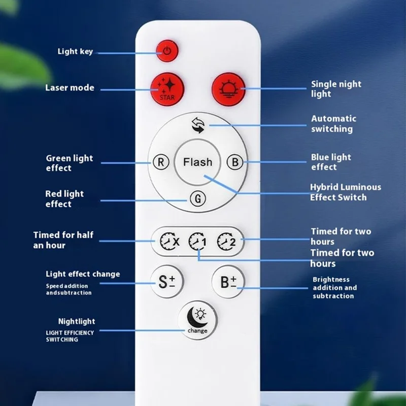 JN2317 Cartoon Astronaut Projection Lamp Water Ripple Starry Sky Projector Decorative Night Light