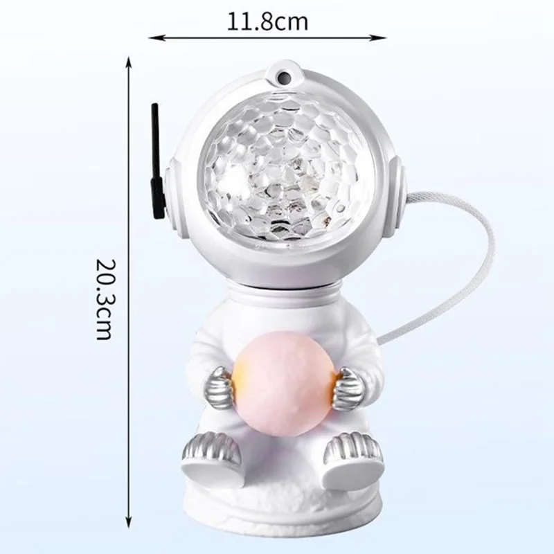 JN2317 Cartoon Astronaut Projection Lamp Water Ripple Starry Sky Projector Decorative Night Light