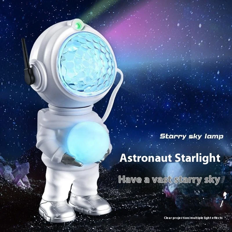 Lampe de projection JN2318 Water Ripple Starry Sky avec design d'astronaute de dessin animé