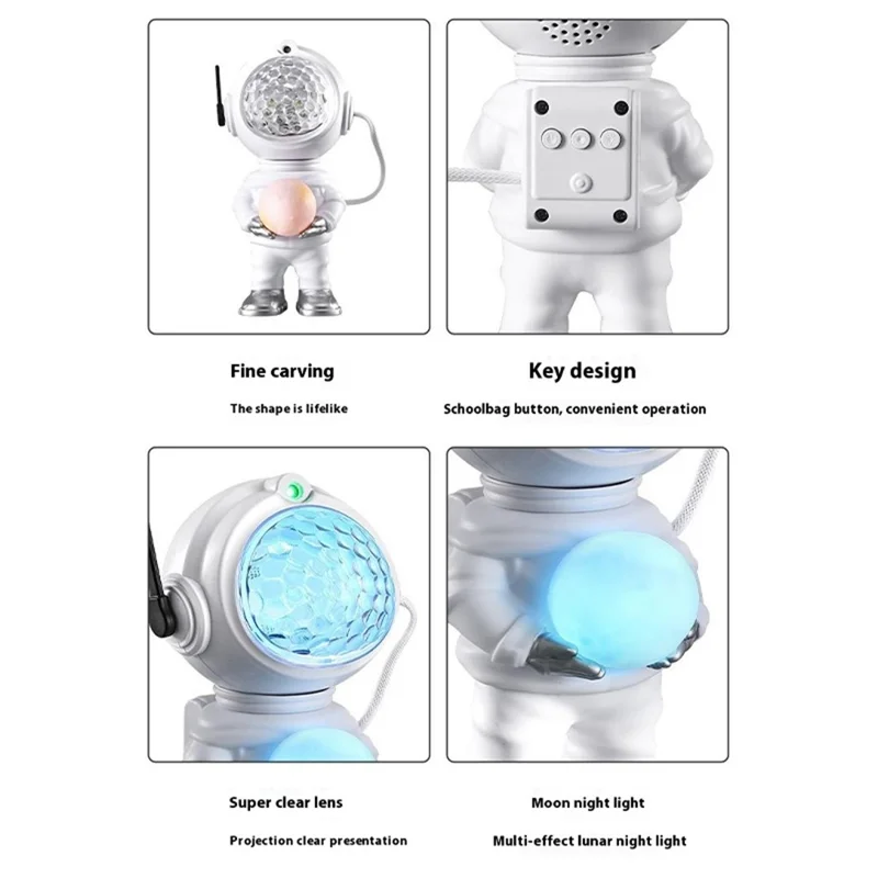 Lampe de projection JN2318 Water Ripple Starry Sky avec design d'astronaute de dessin animé